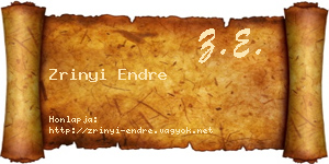 Zrinyi Endre névjegykártya